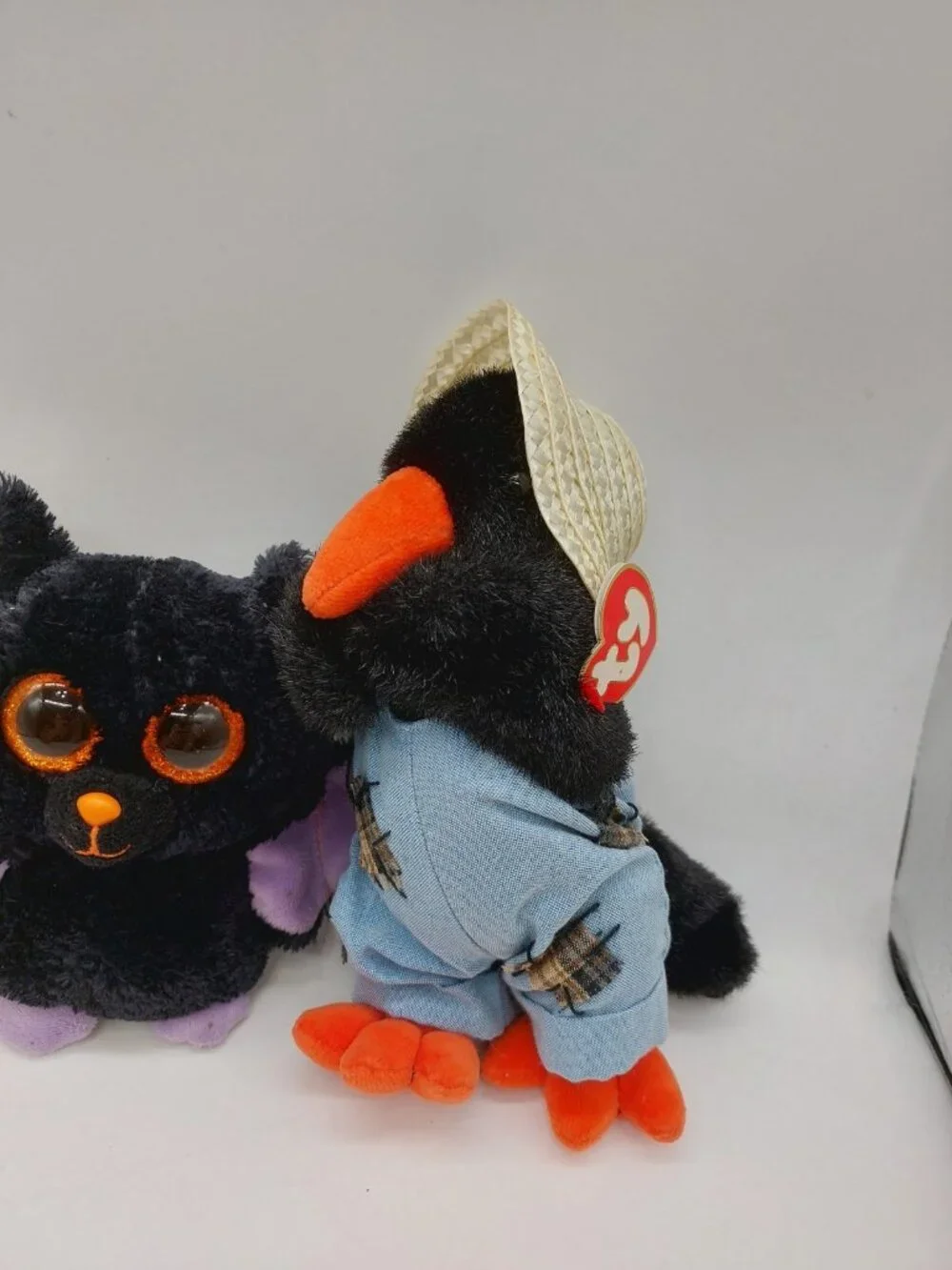 Ty Beanie Boos Cat Ghost Bat Scarecrow Lot Of 4 Plush Stuffed Animal Halloween